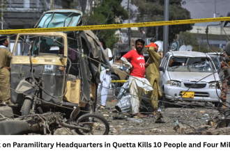 Attack on Paramilitary Headquarters in Quetta Kills 10 People and Four Militants